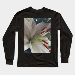 Soothing, Relaxing, Pure White Oriental Lily - For Friendship and Weddings Long Sleeve T-Shirt